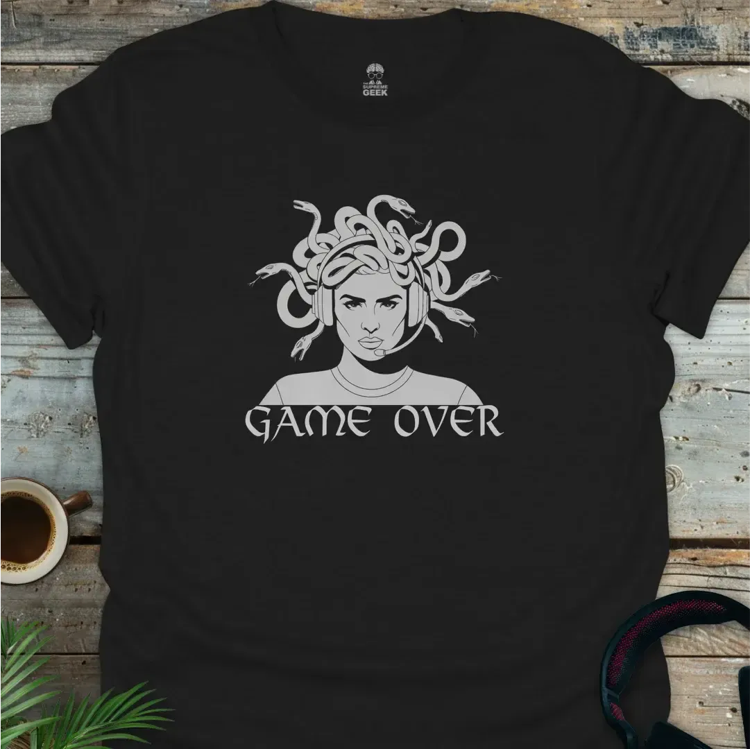 Game Over - Medusa - Geek T-Shirt - Black