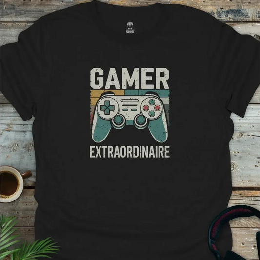 Gamer Extraordinaire - Geek T-Shirt - Black