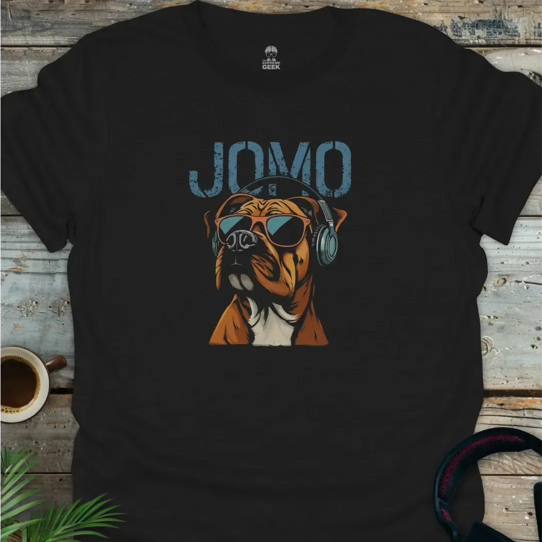 JOMO - Joy Of Missing Out (Boxer Dog) - Geek T-Shirt - Black