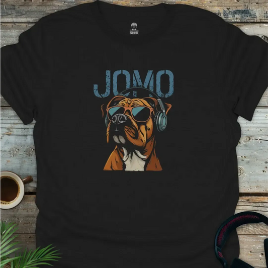 JOMO - Joy Of Missing Out (Boxer Dog) - Geek T-Shirt - Black