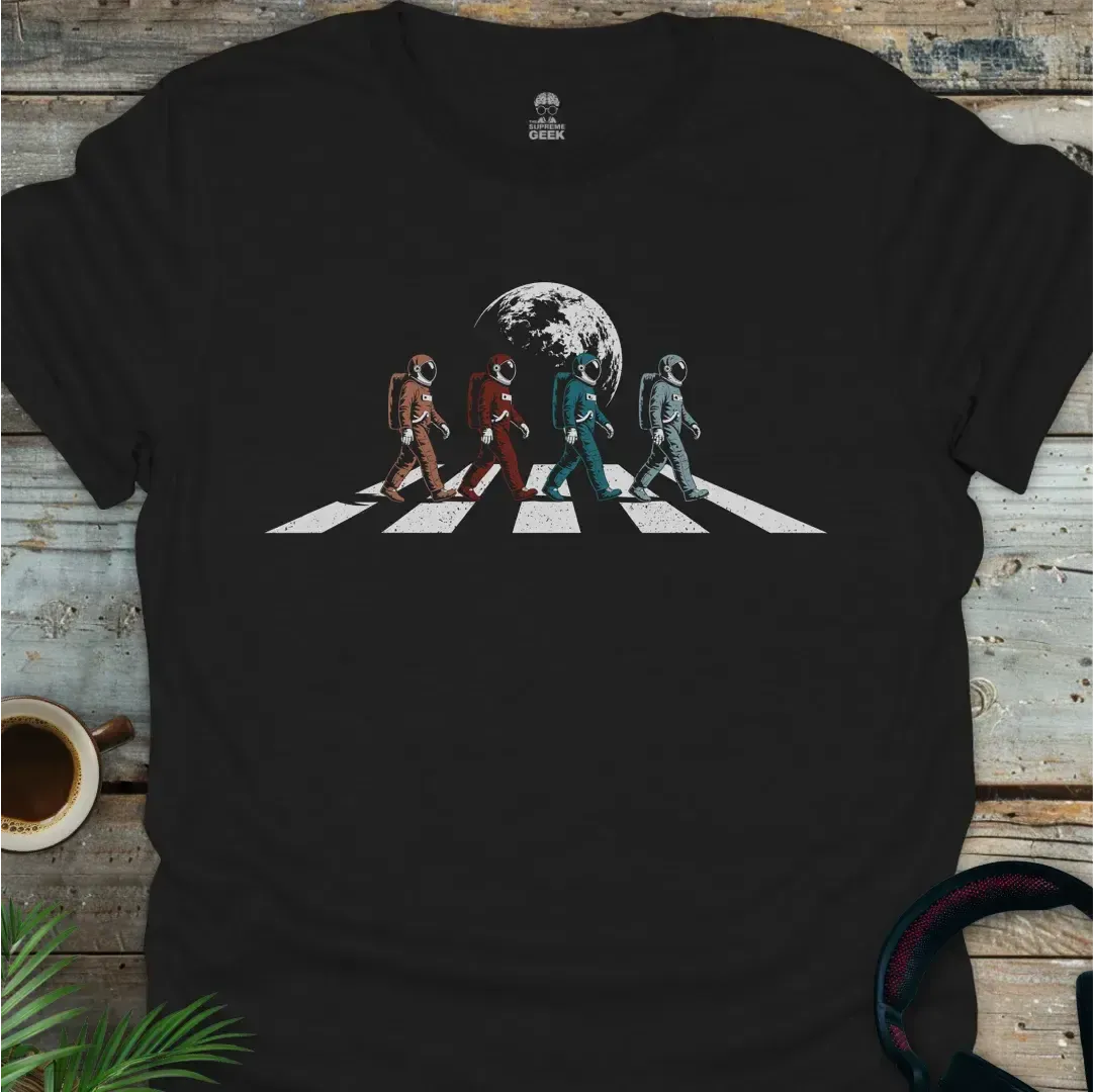 Abbey Road Astronauts - Geek T-Shirt - Black