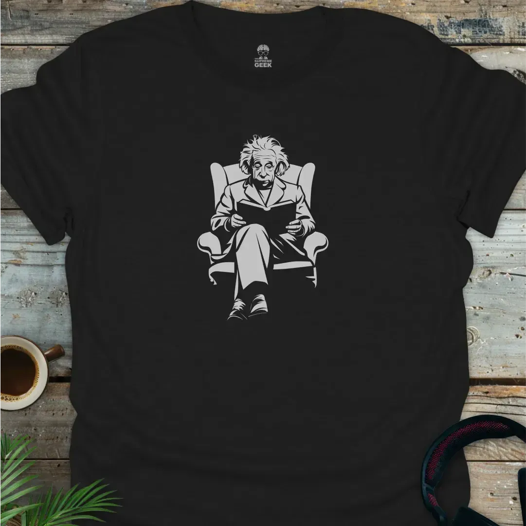 Einstein Reading - Geek T-Shirt - Black