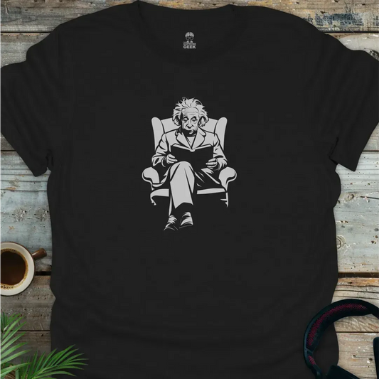 Einstein Reading - Geek T-Shirt - Black