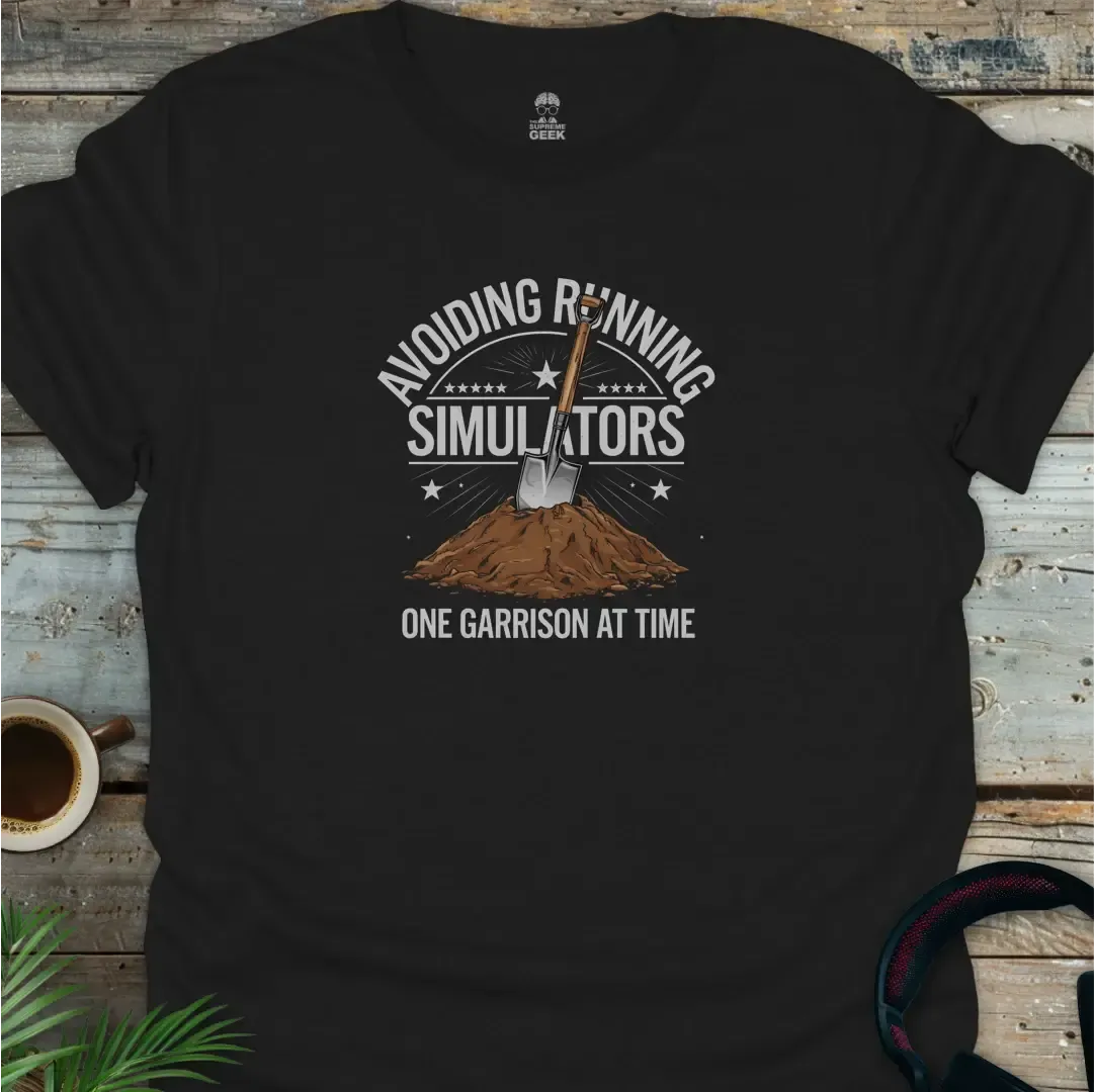 Avoiding Running Simulators - Geek T-Shirt - Black