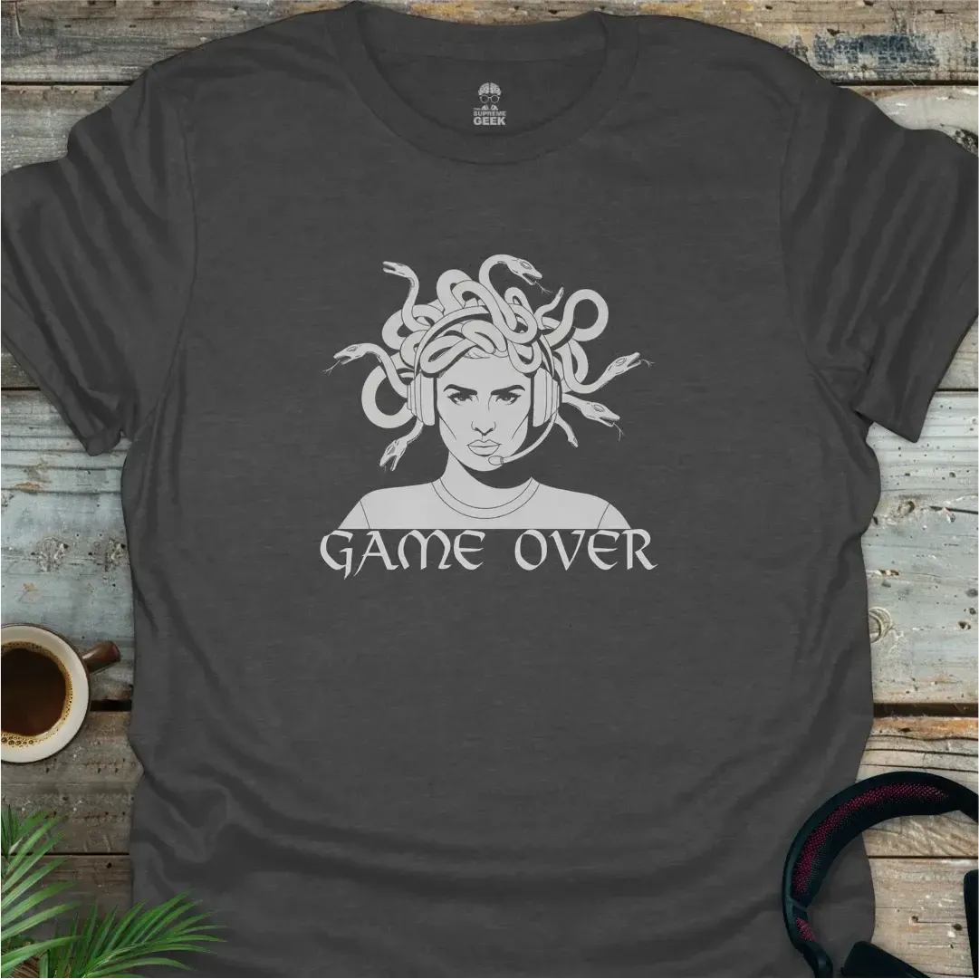 Game Over - Medusa - Geek T-Shirt - Dark Heather