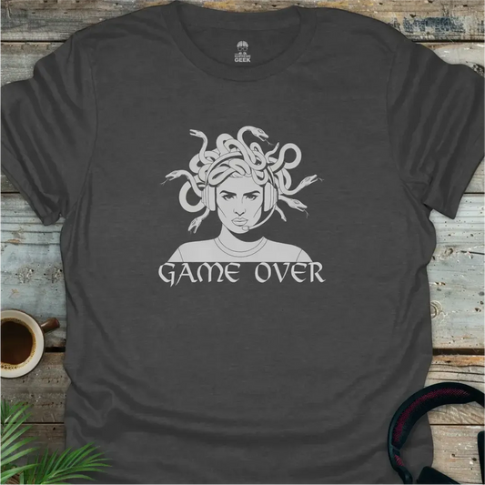 Game Over - Medusa - Geek T-Shirt - Dark Heather