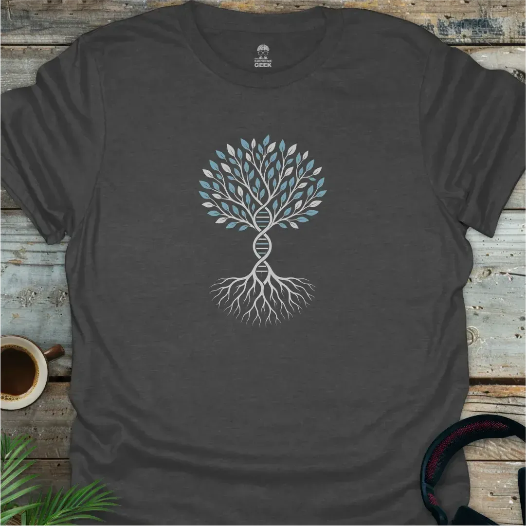 DNA Tree - Geek T-Shirt - Dark Heather