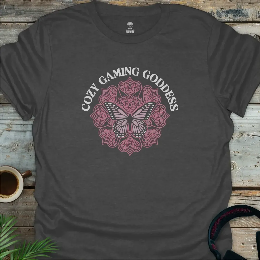 Cozy Gamer Goddess - Geek T-Shirt - Dark Heather