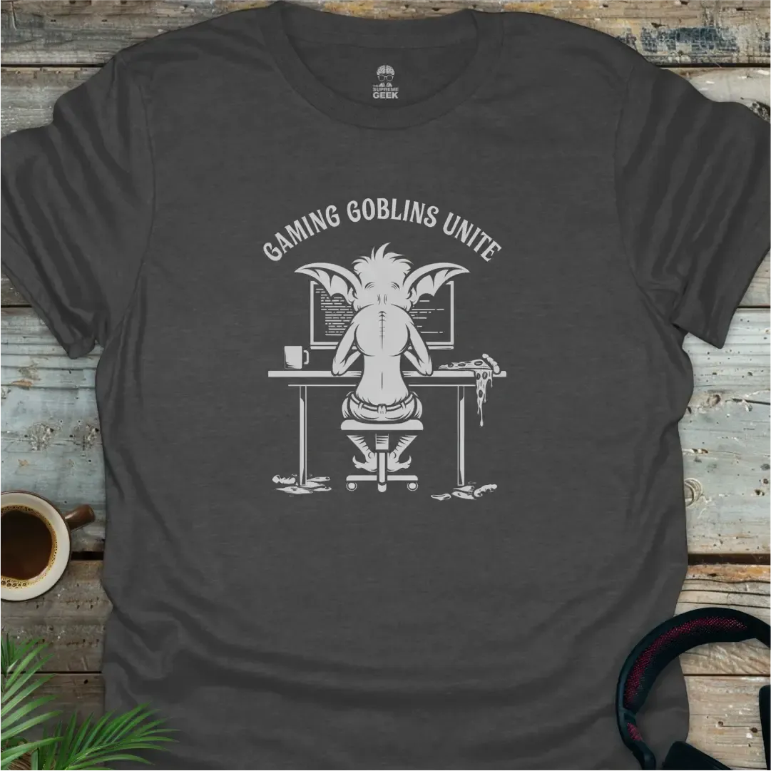 Gaming Goblins Unite - Geek T-Shirt - Dark Heather