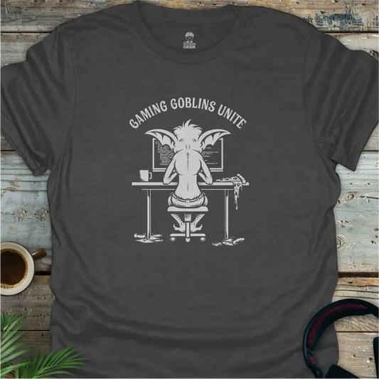 Gaming Goblins Unite - Geek T-Shirt - Dark Heather