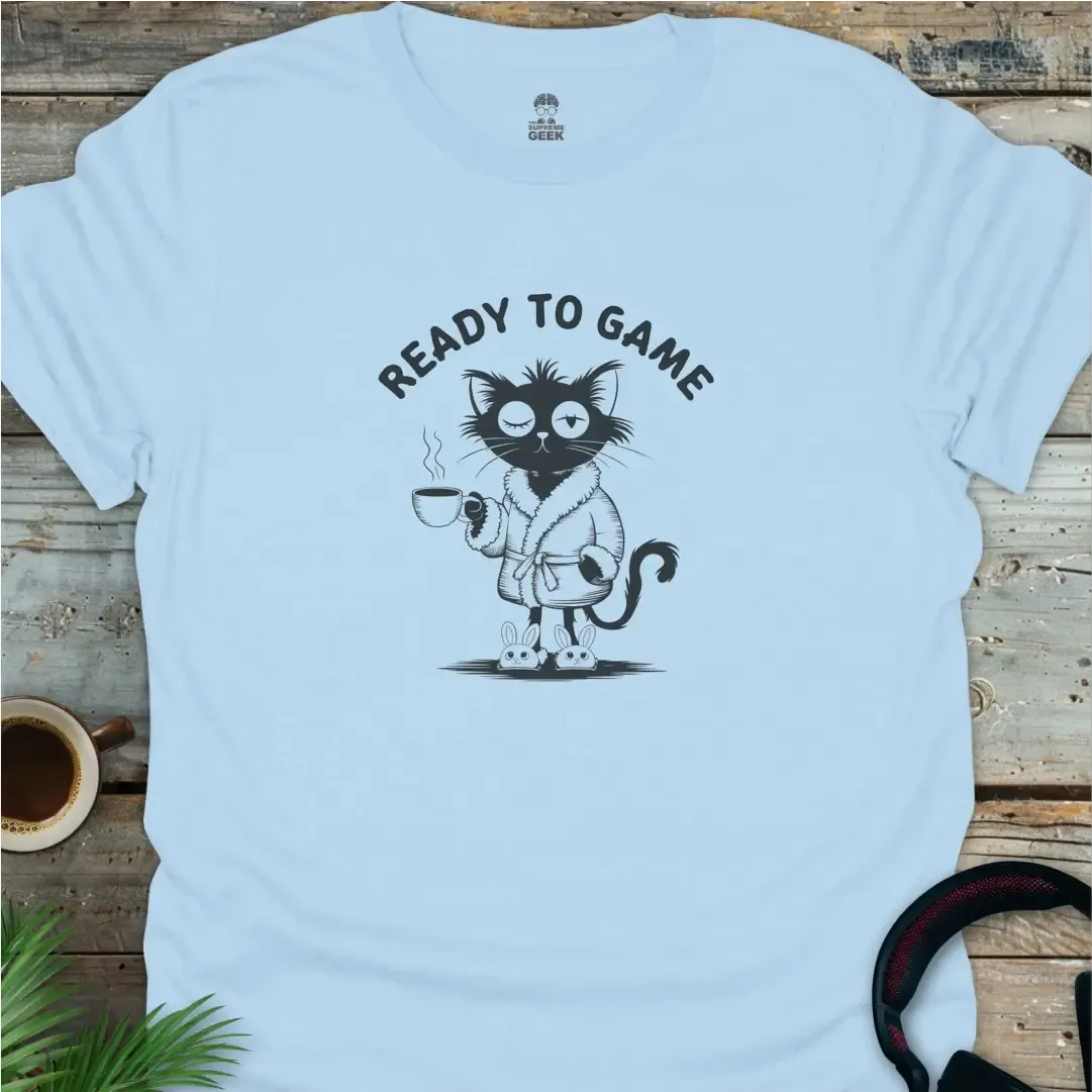 Ready to Game - Geek T-Shirt - Light Blue
