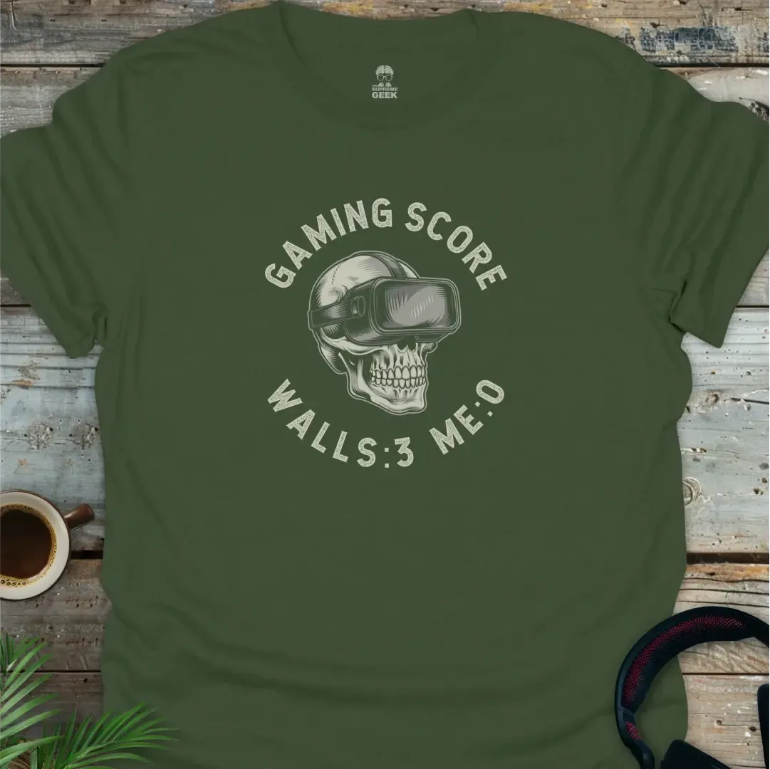 Gaming Score (VR) - Geek T-Shirt - Military Green