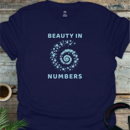 Beauty In Numbers (Logarithmic Spiral) - Geek T-Shirt - Navy