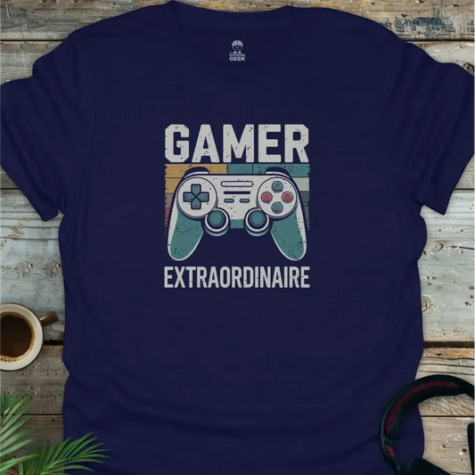 Gamer Extraordinaire - Geek T-Shirt - Navy