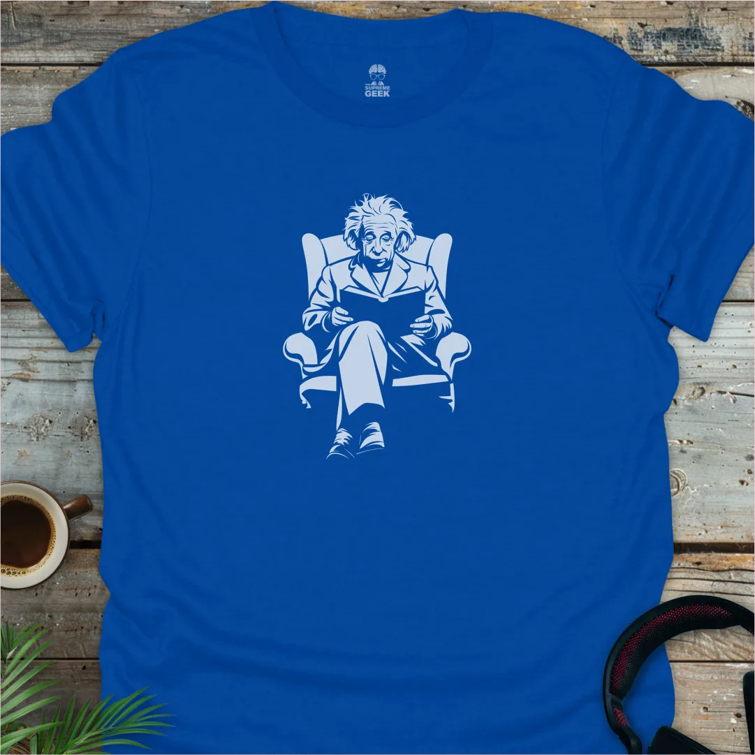 Einstein Reading - Geek T-Shirt - Royal