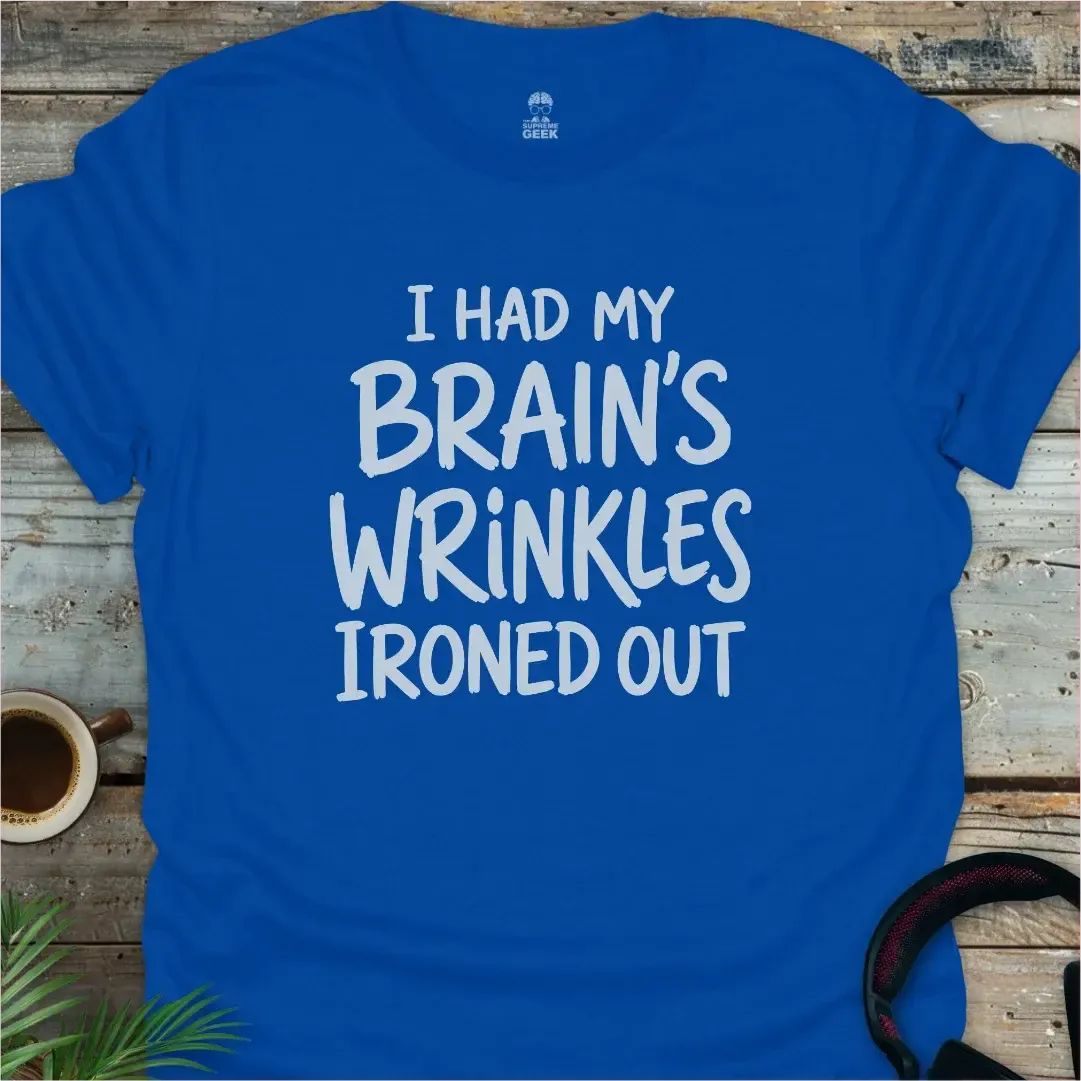 Brain's Wrinkles - Funny Geek T-Shirt - Royal