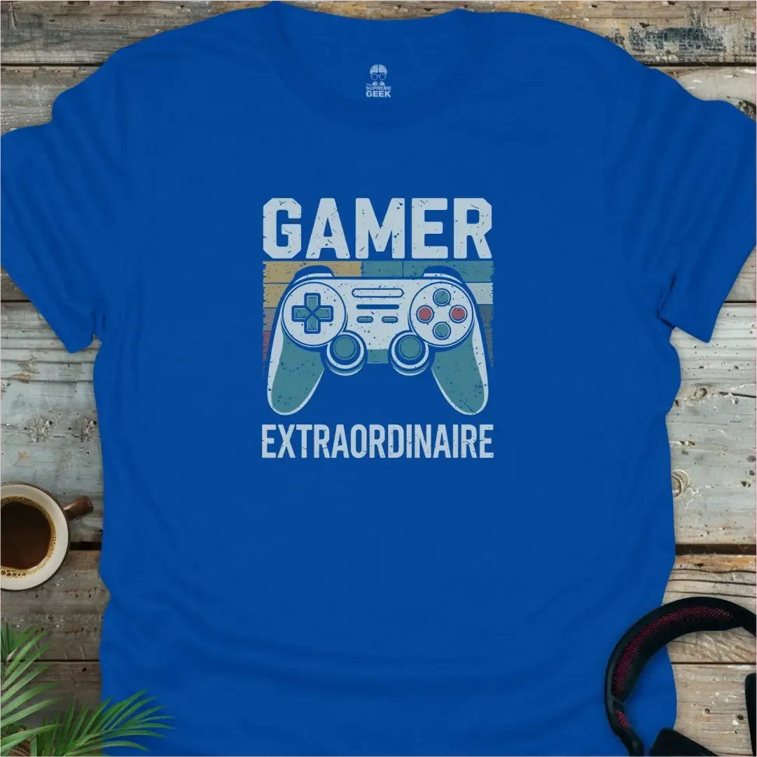 Gamer Extraordinaire - Geek T-Shirt - Royal
