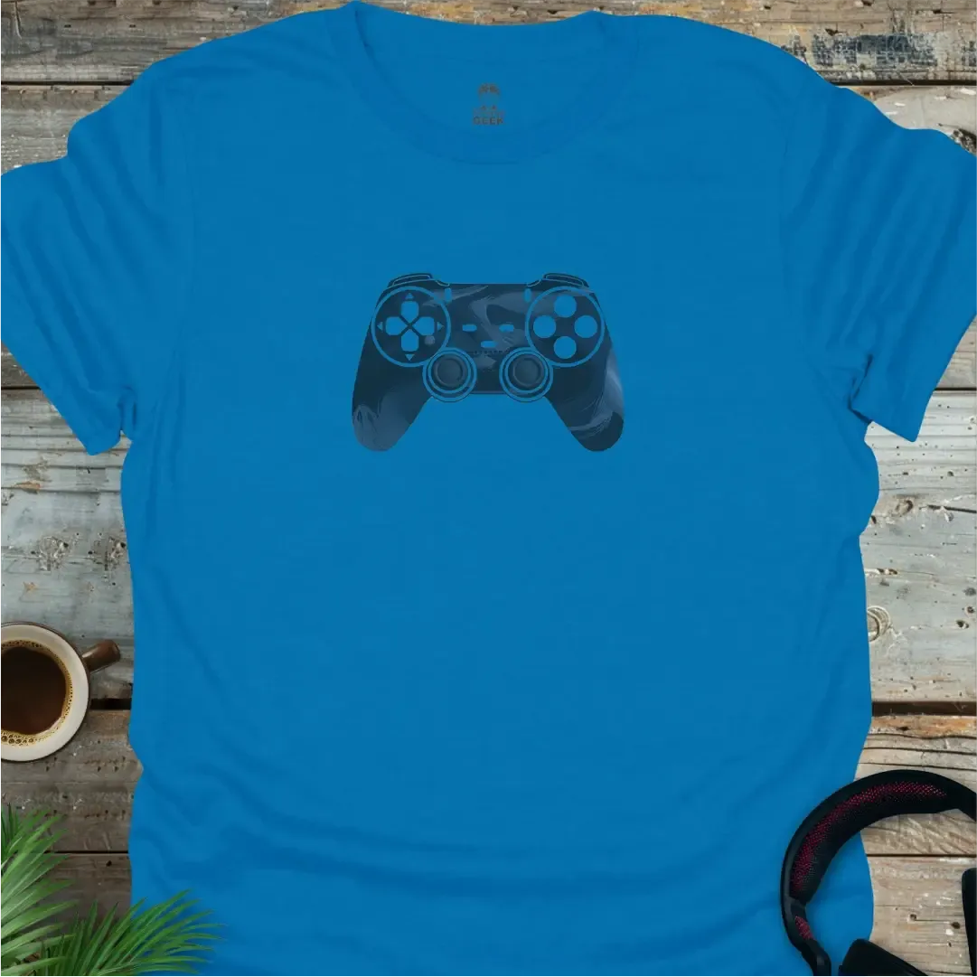 Swirling Game Controller - Geek T-Shirt - Sapphire