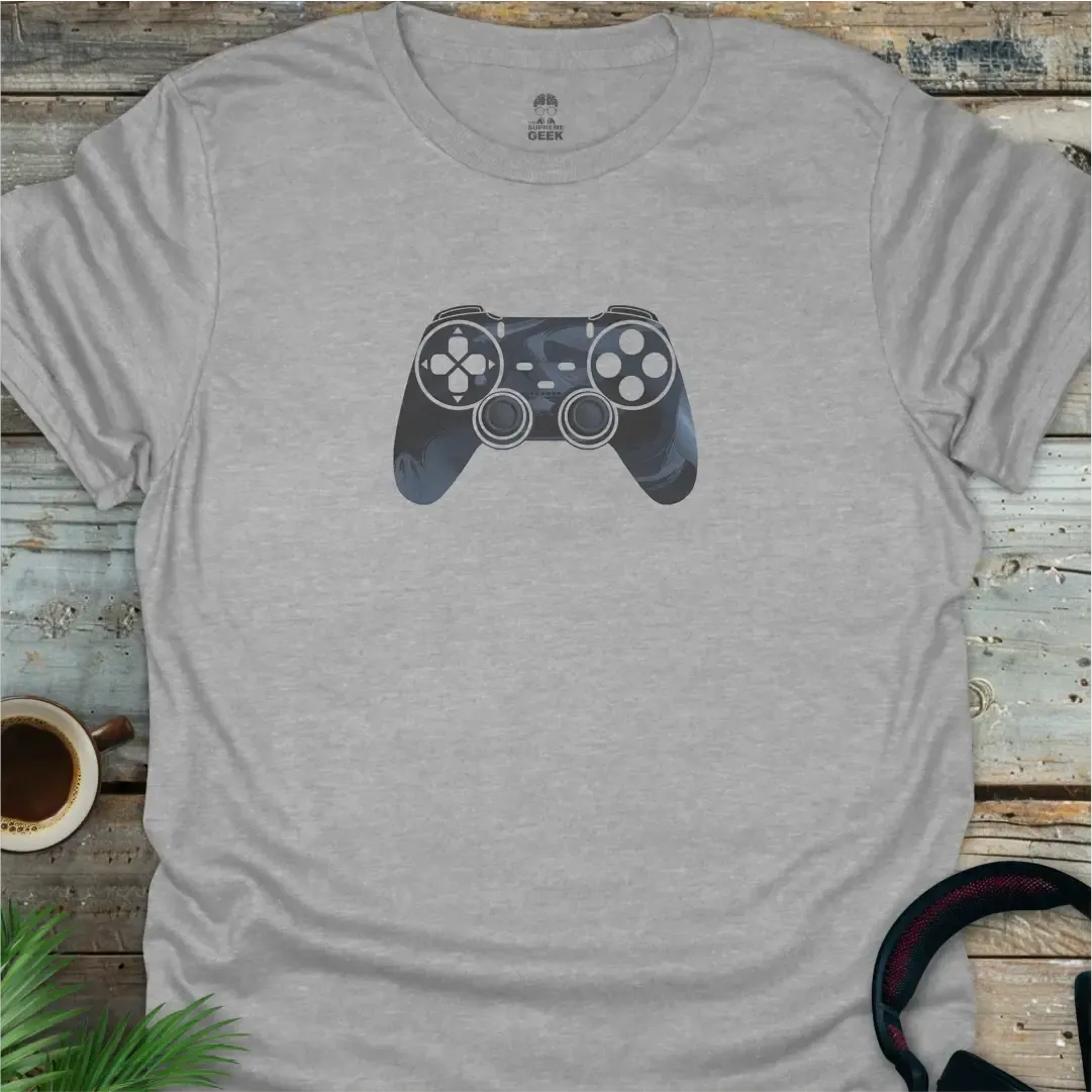 Swirling Game Controller - Geek T-Shirt - Sport Grey