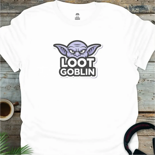 Purple Loot Goblin - Geek T-Shirt - White