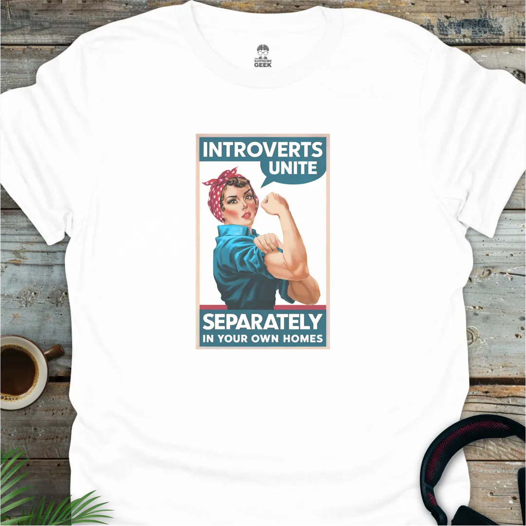 Introverts Unite - Geek T-Shirt - White
