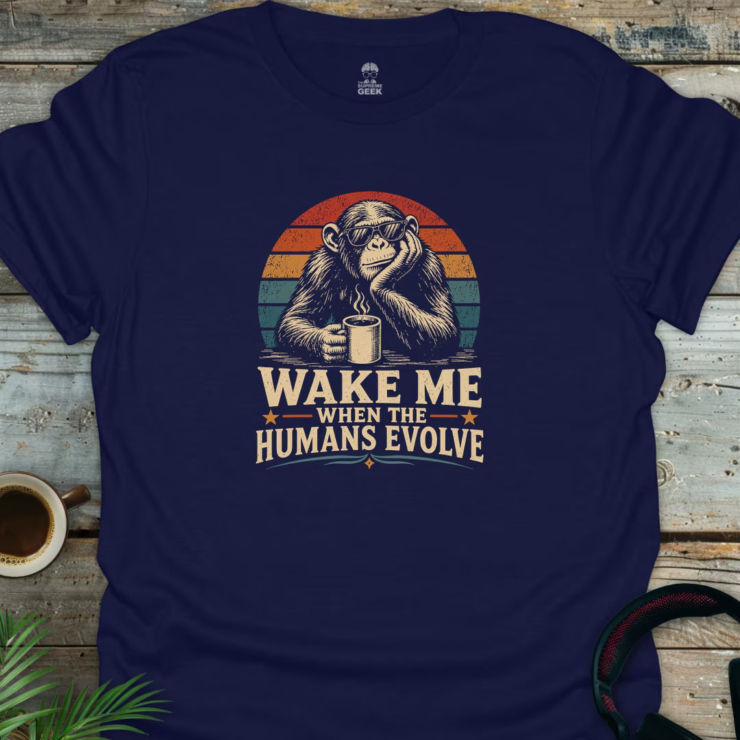 Wake Me - Geek T-Shirt - Navy