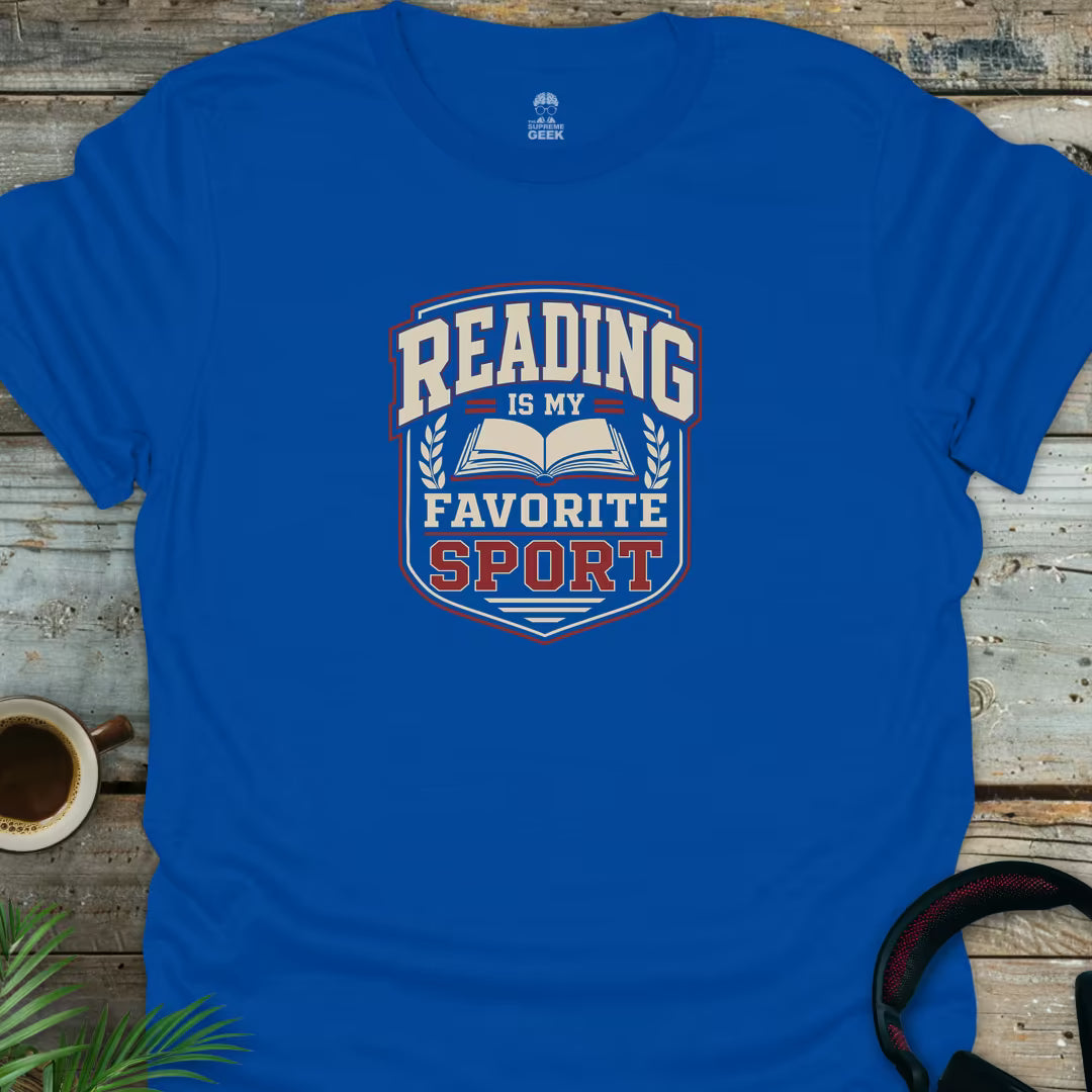 Reading Is My Favorite Sport - Geek T-Shirt - Royal