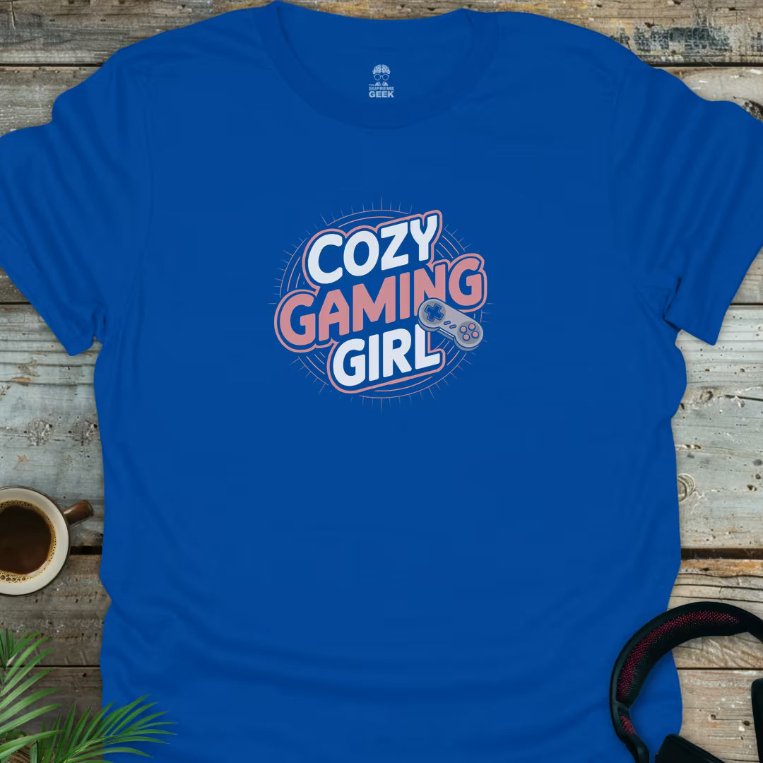 Cozy Gaming Girl - Geek T-Shirt - Royal