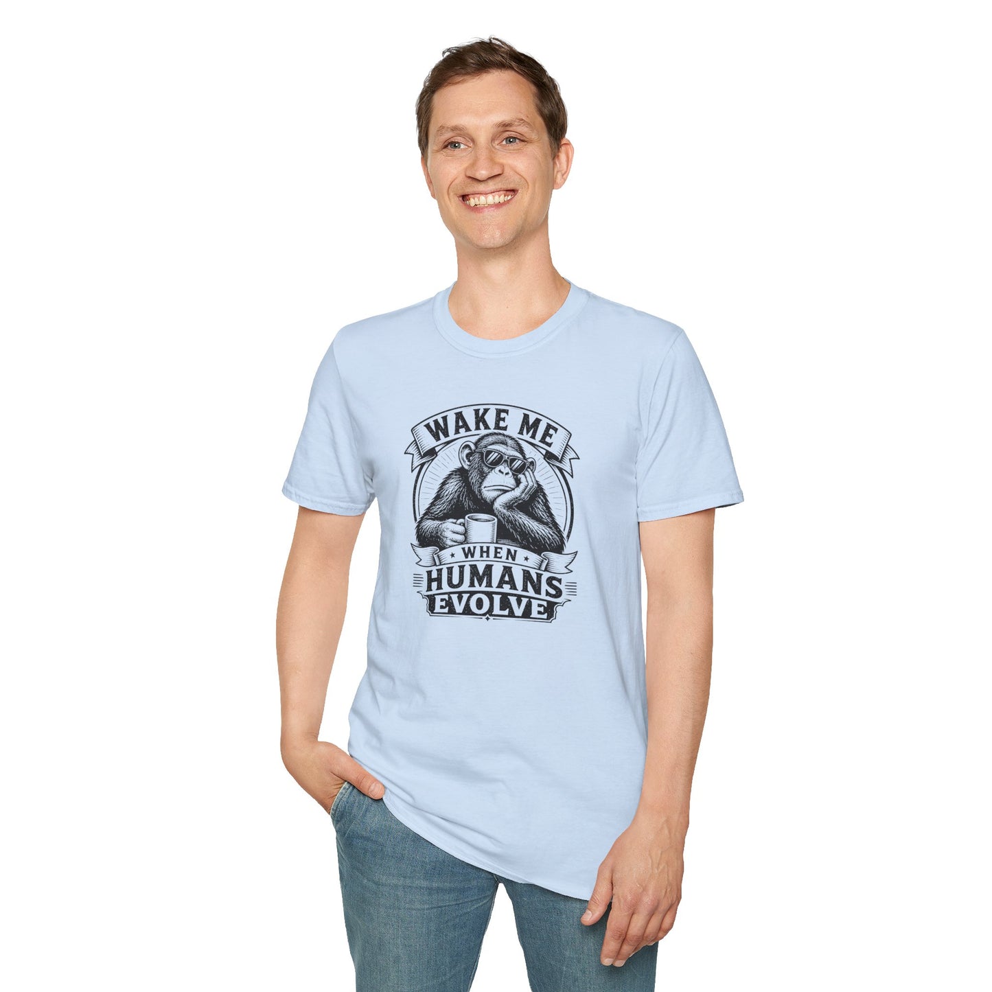 Wake Me When Humans Evolve - Geek T-Shirt