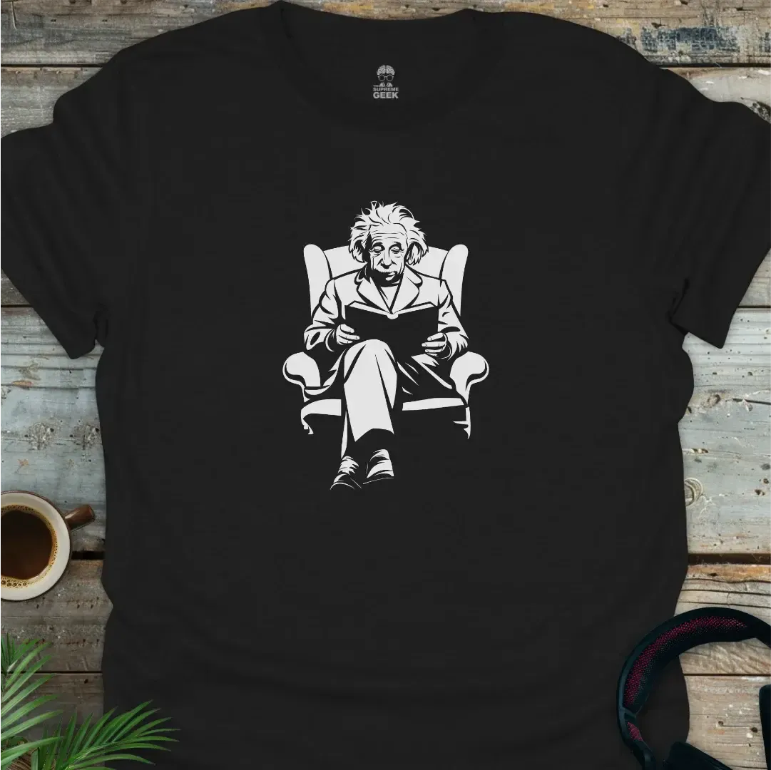 Einstein Reading - Geek T-Shirt - Black