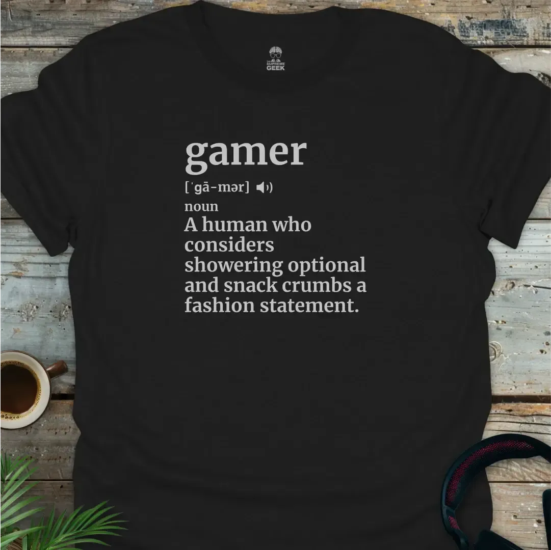 Gamer Definition - Geek T-Shirt - Black