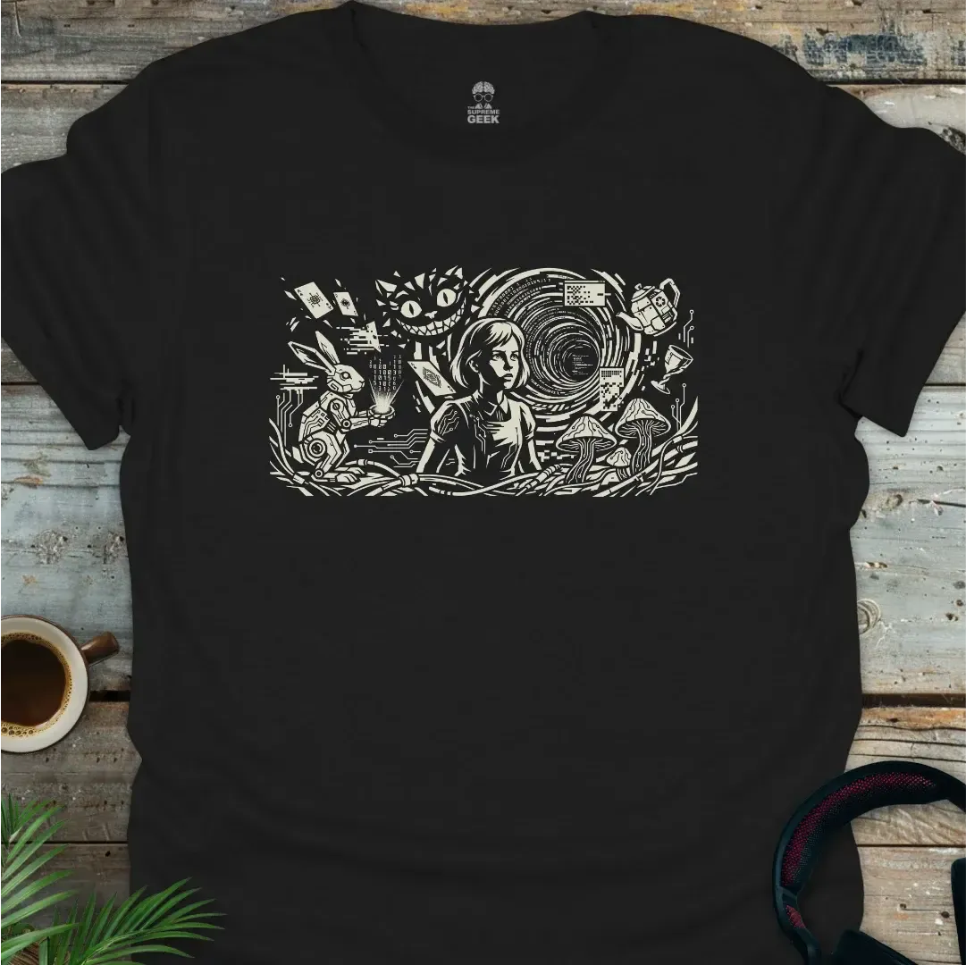 Alice In Cyberland - Geek T-Shirt - Black