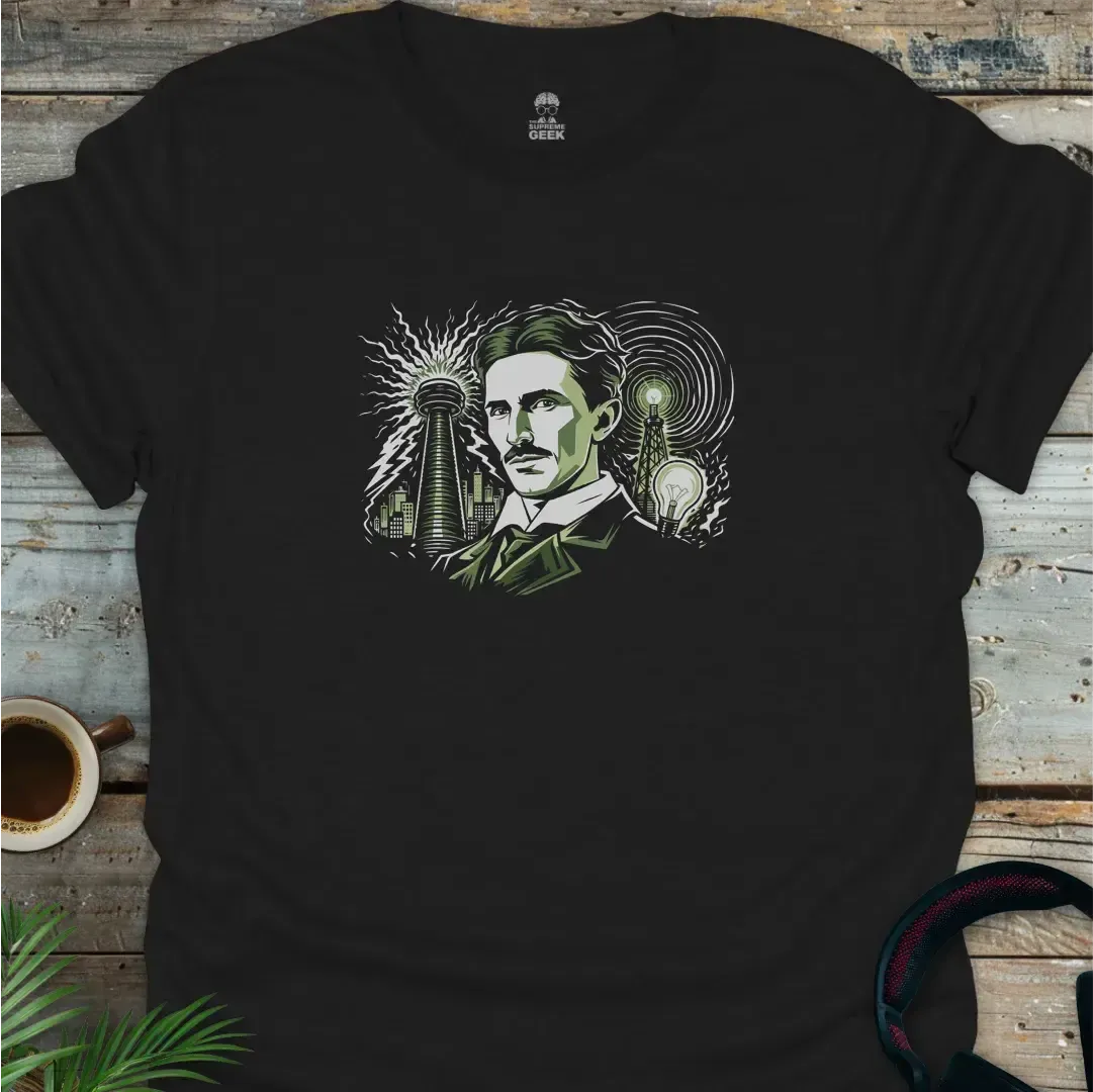 Nikola Tesla - Geek T-Shirt - Black