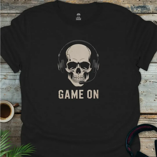 Game On (Skull) - Geek T-Shirt - Black