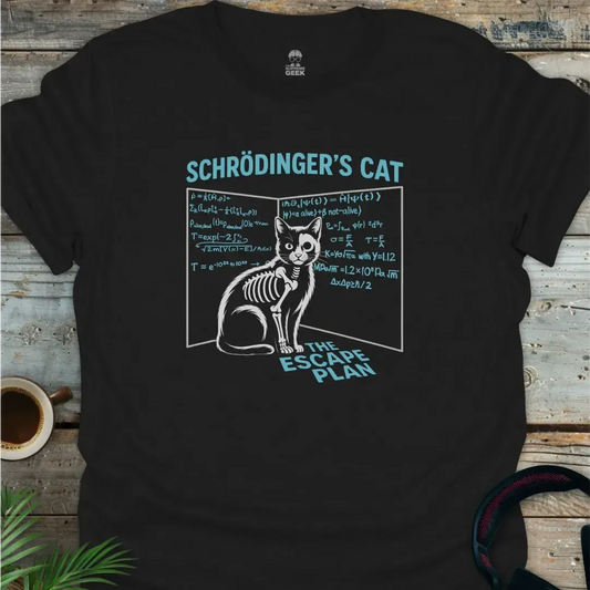 Schrödinger's Cat - The Escape Plan - Geek T-Shirt - Black
