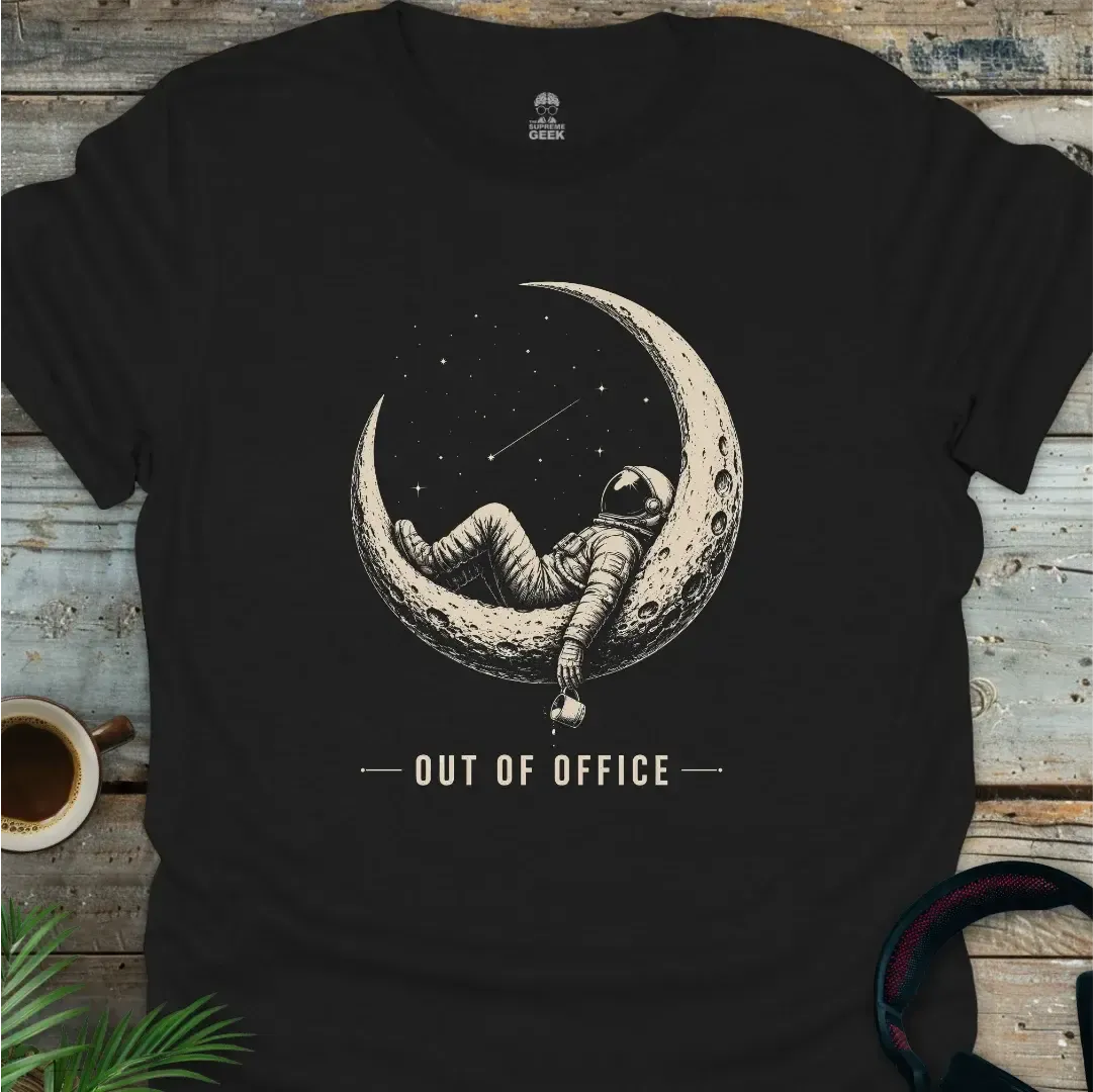 Slumbering Astronaut - Geek T-Shirt - Black