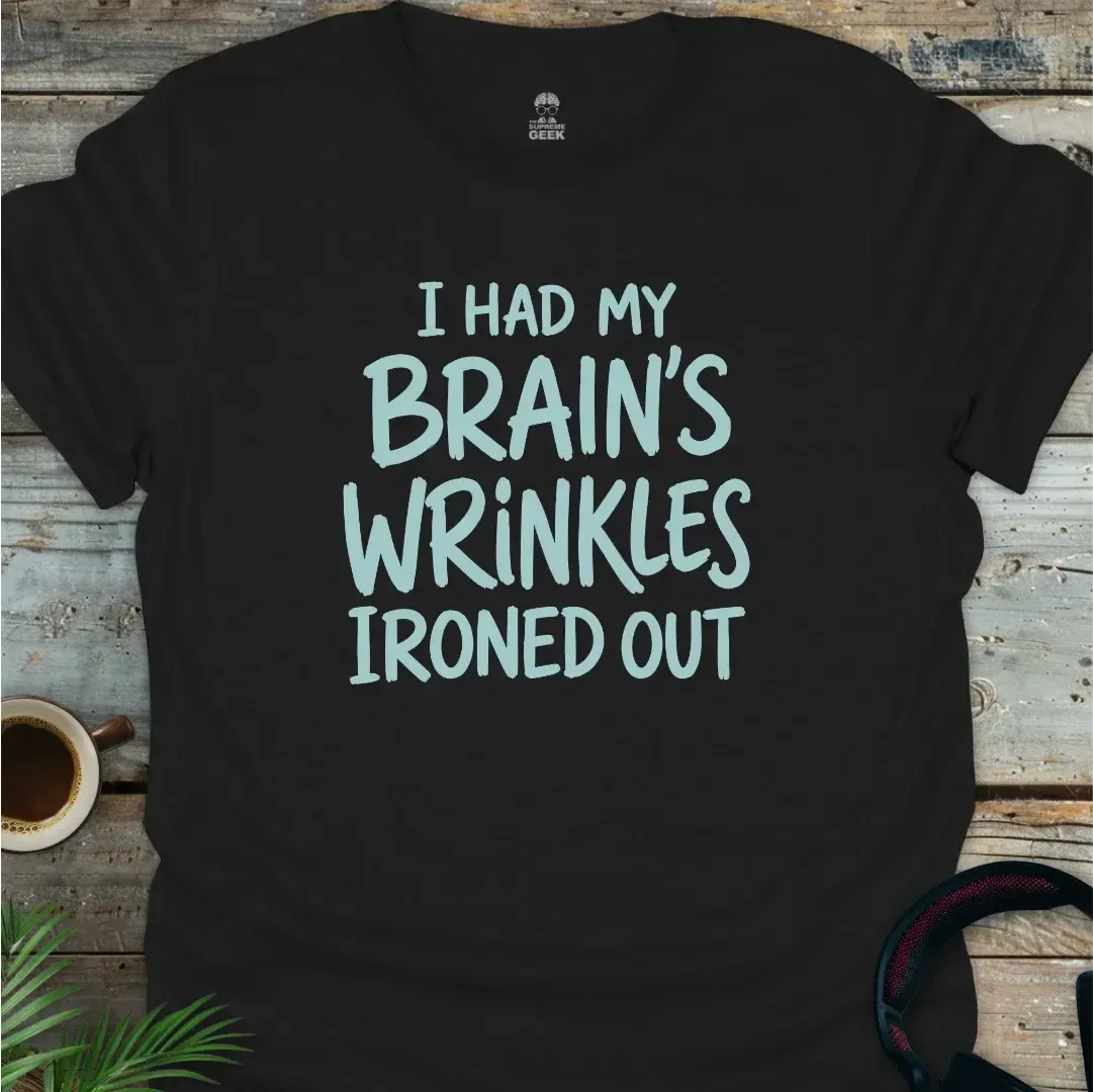 Brain's Wrinkles - Funny Geek T-Shirt - Black