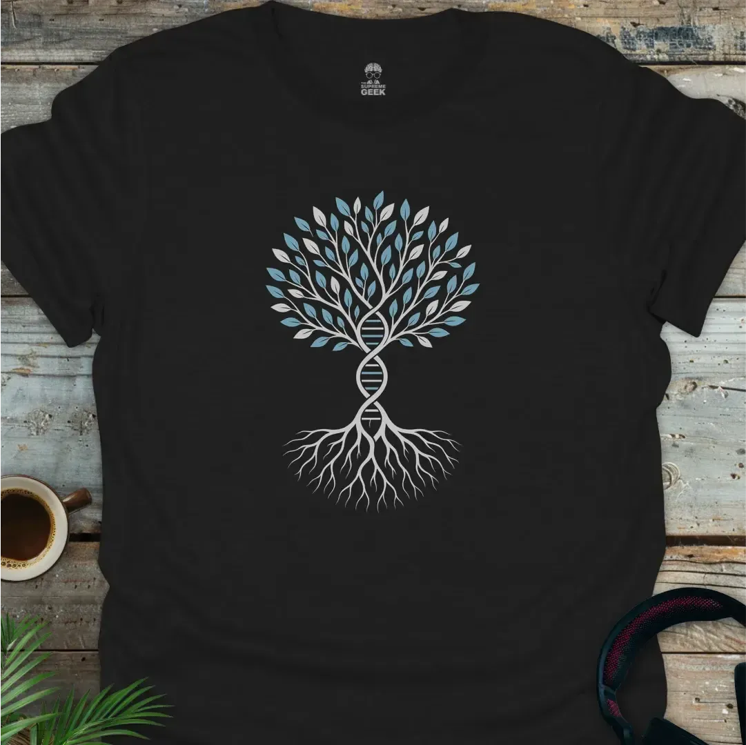 DNA Tree - Geek T-Shirt - Black