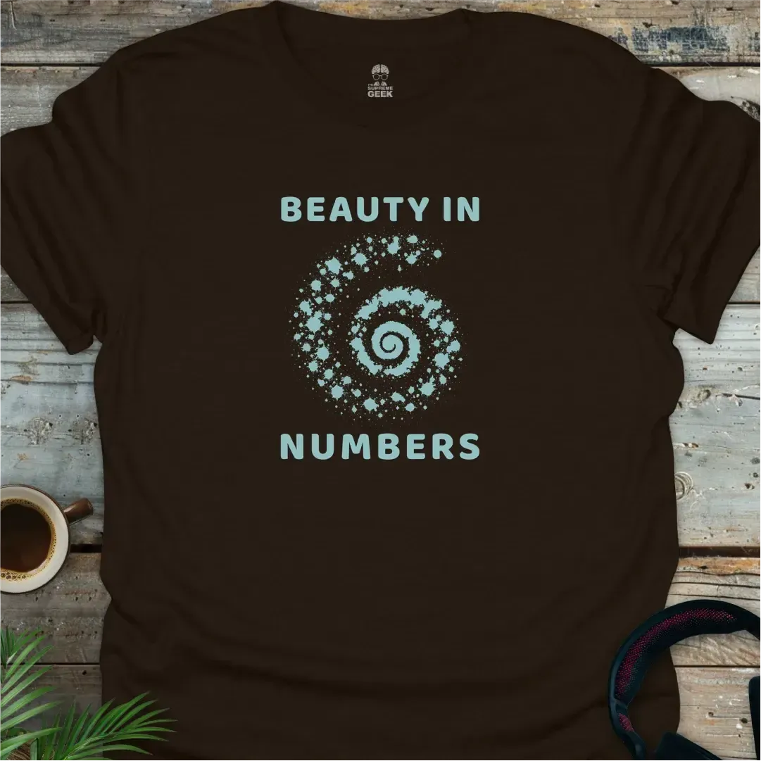 Beauty In Numbers (Logarithmic Spiral) - Geek T-Shirt - Dark Chocolate