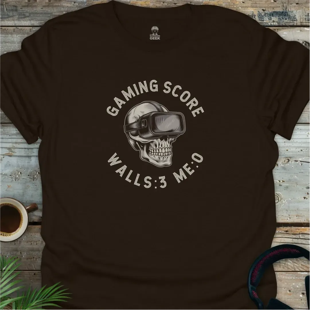 Gaming Score (VR) - Geek T-Shirt - Dark Chocolate
