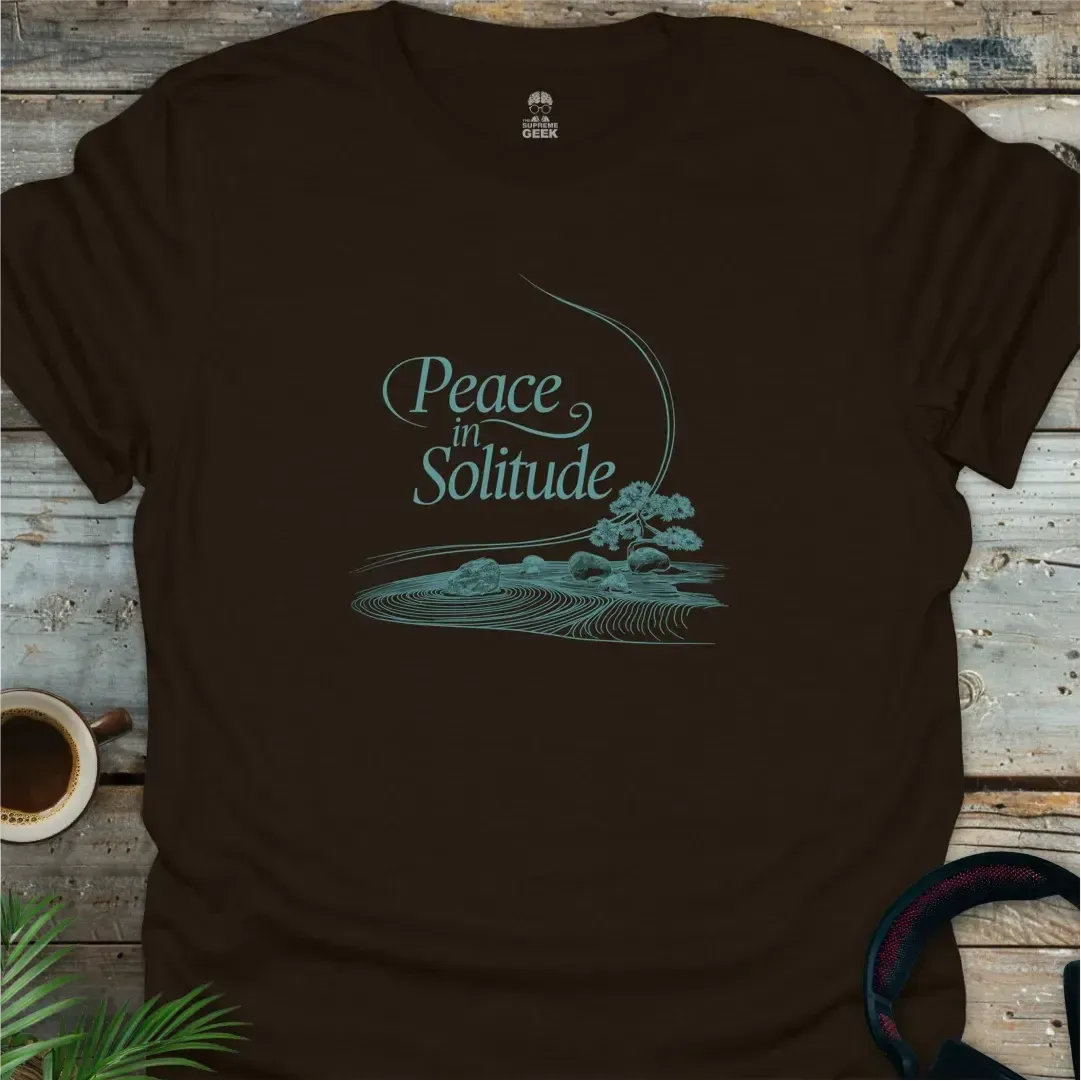 Peace In Solitude (Bonsai) - Geek T-Shirt - Dark Chocolate