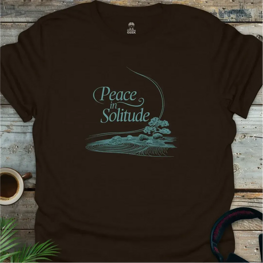 Peace In Solitude (Bonsai) - Geek T-Shirt - Dark Chocolate