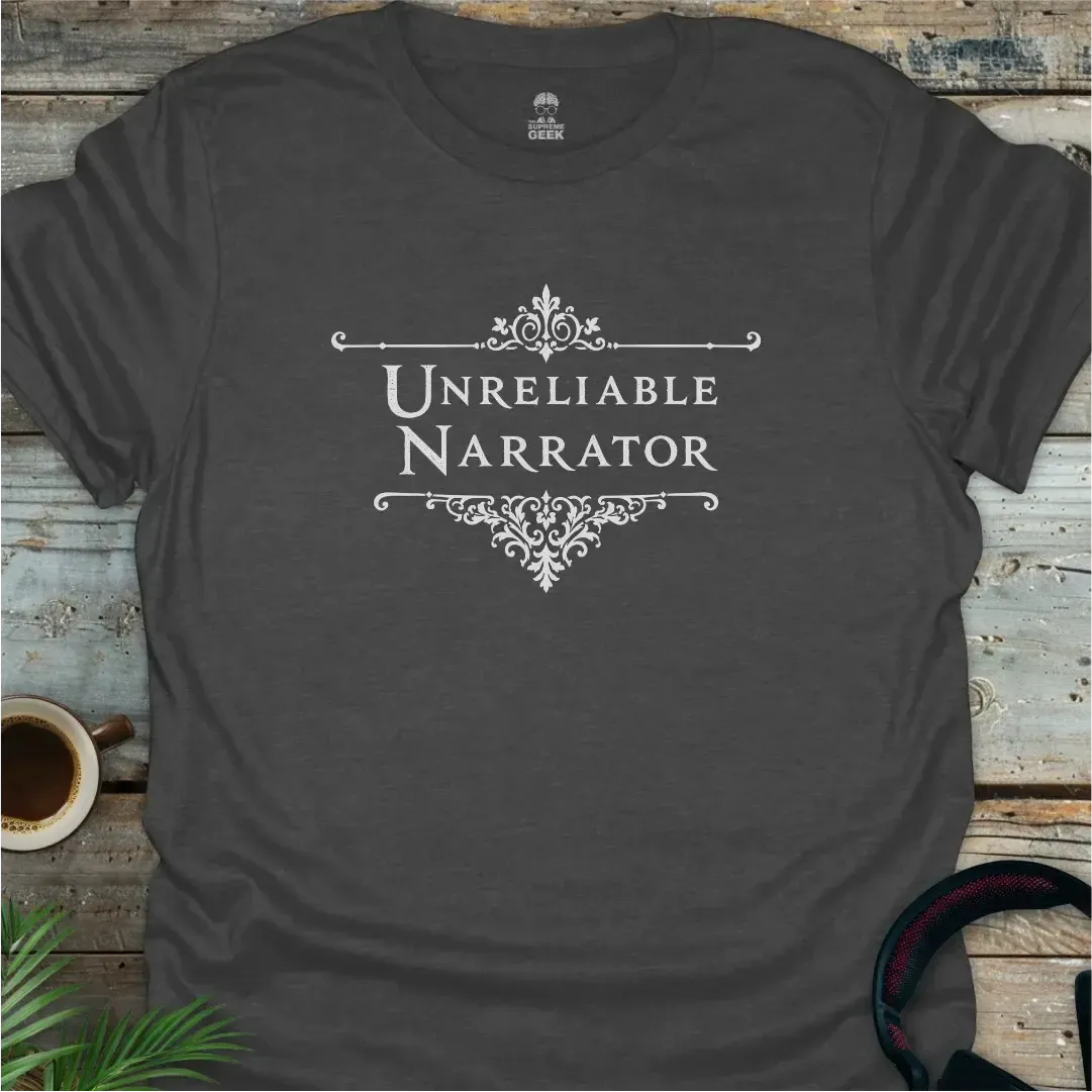 Unreliable Narrator - Literary Geek T-Shirt - Dark Heather