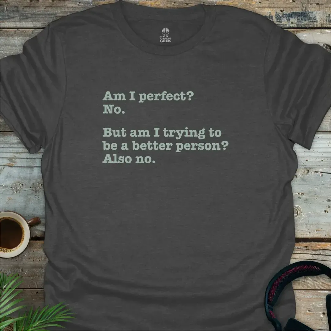 Am I Perfect? - Geek T-Shirt - Dark Heather