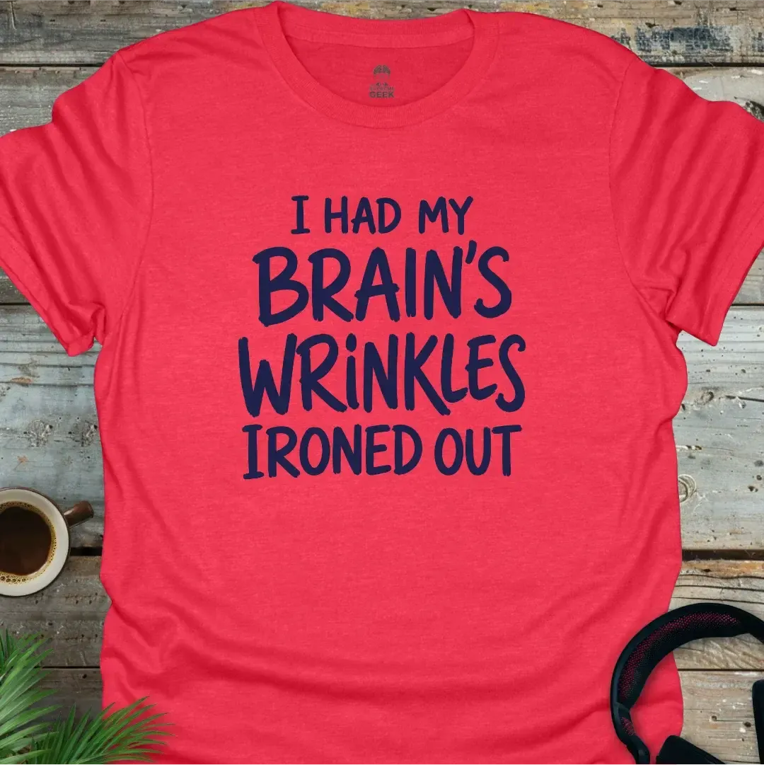 Brain's Wrinkles - Funny Geek T-Shirt - Heather Red