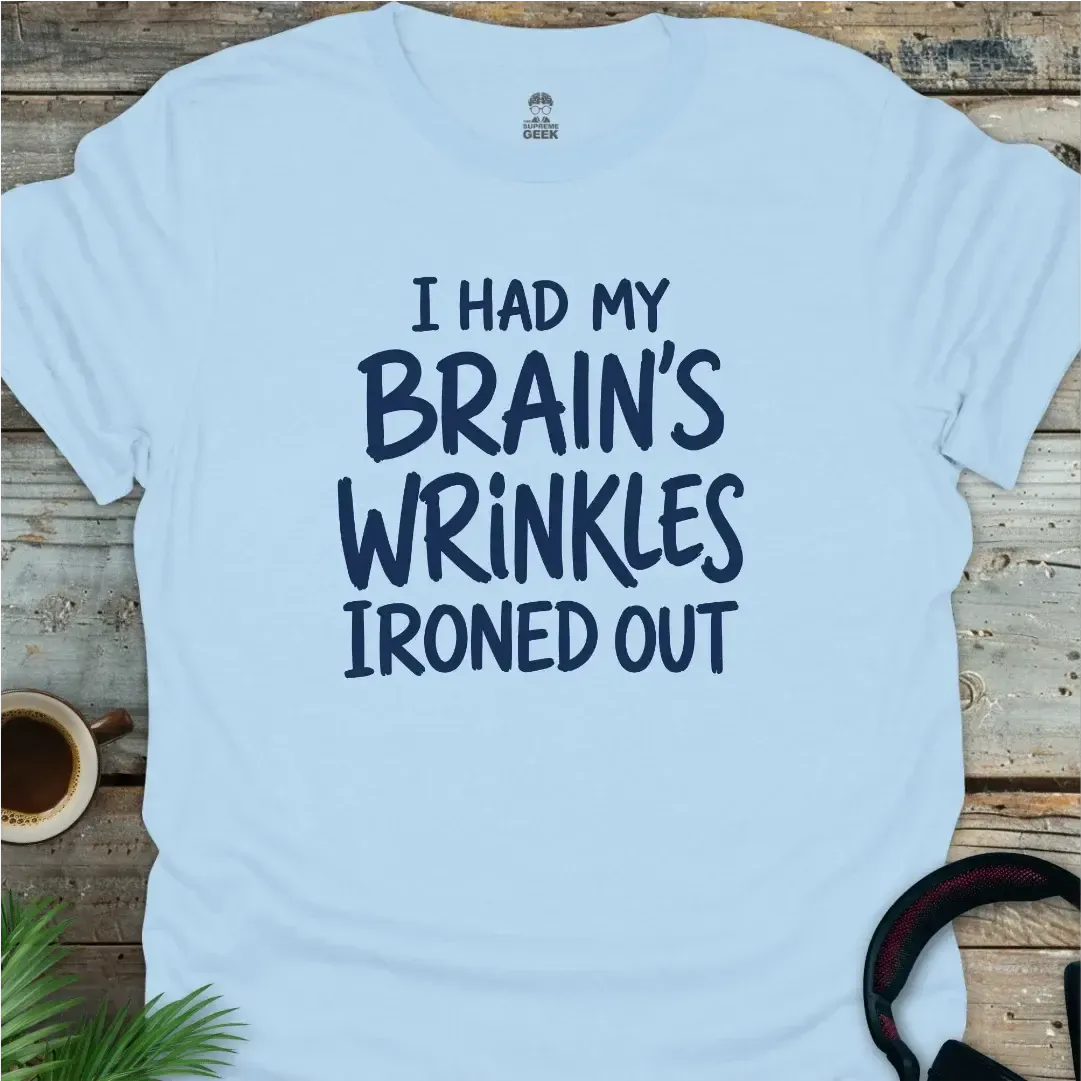Brain's Wrinkles - Funny Geek T-Shirt - Light Blue