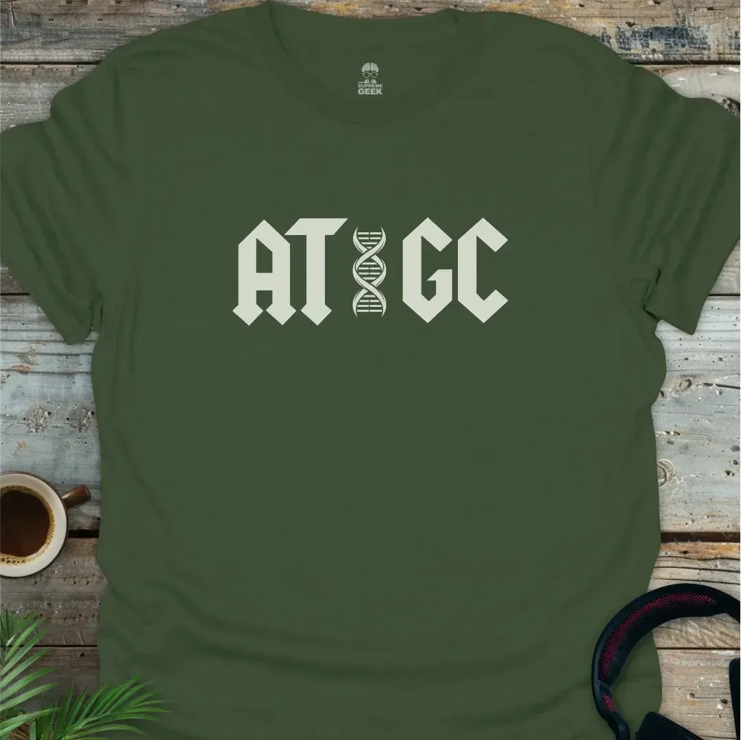 ATGC (DNA) - Geek T-Shirt - Military Green