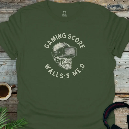 Gaming Score (VR) - Geek T-Shirt - Military Green