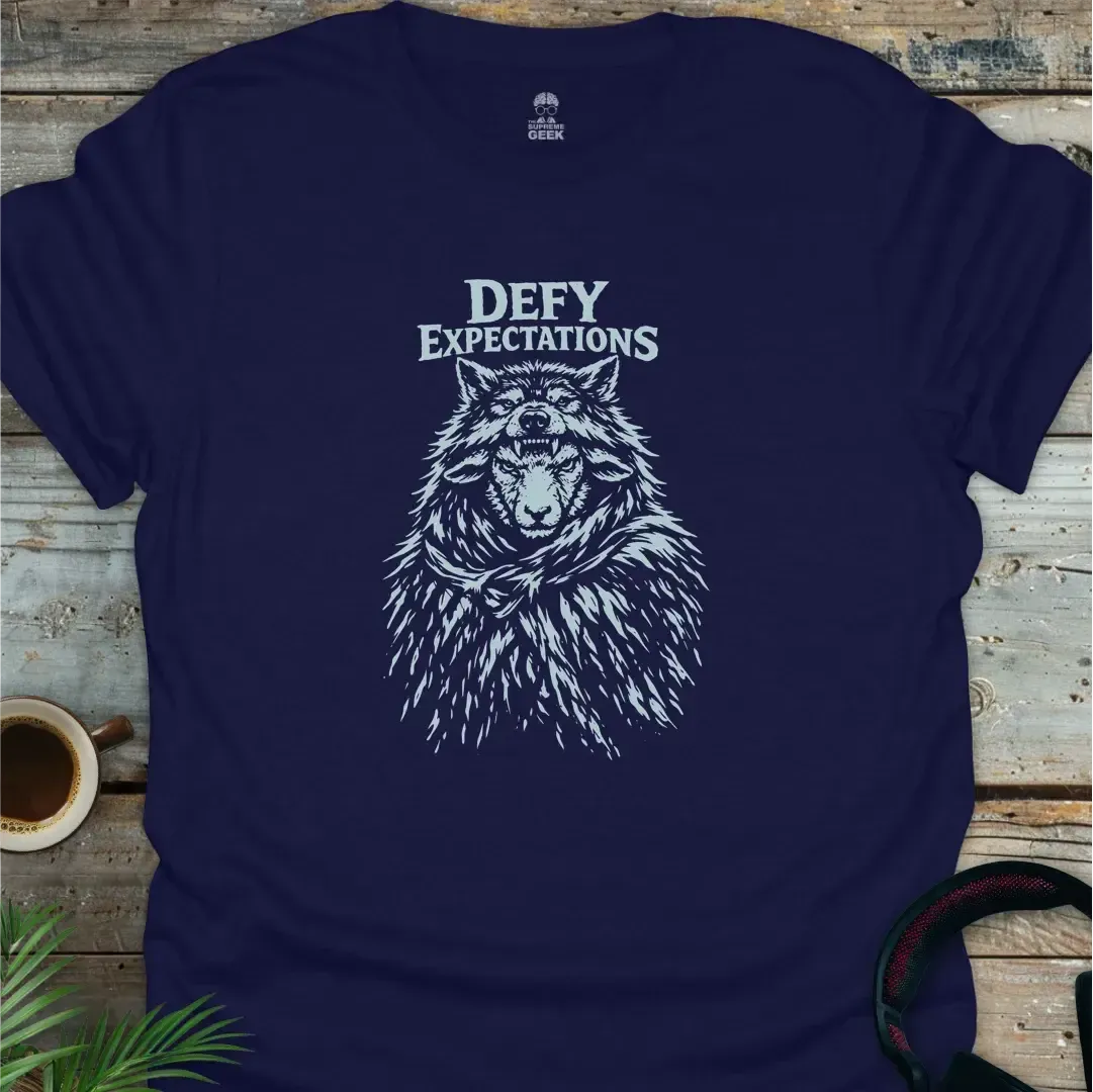 Defy Expectations - Sheep in Wolf's Clothing - Geek T-Shirt - Navy