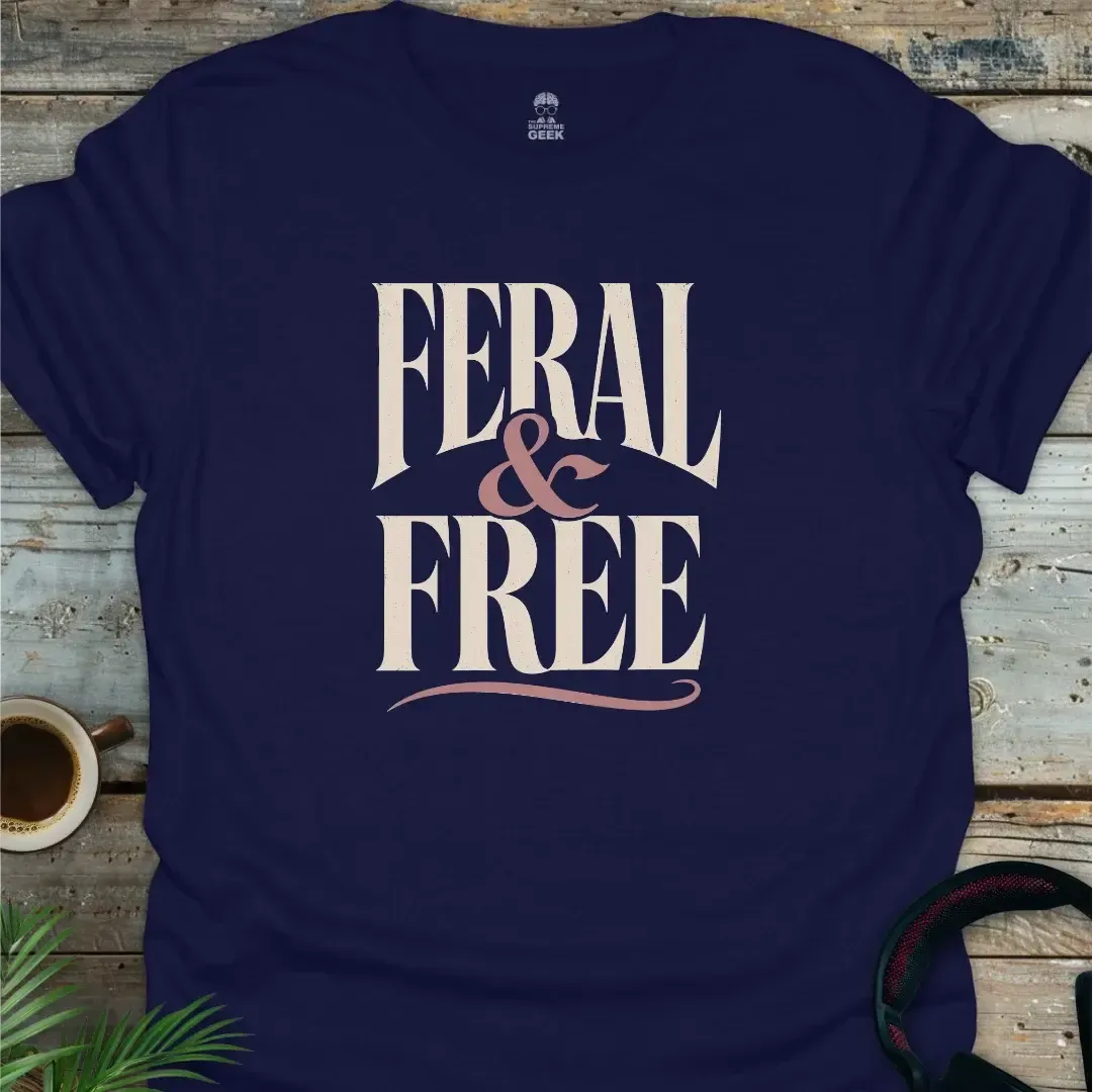 Feral & Free - Geek T-Shirt - Navy